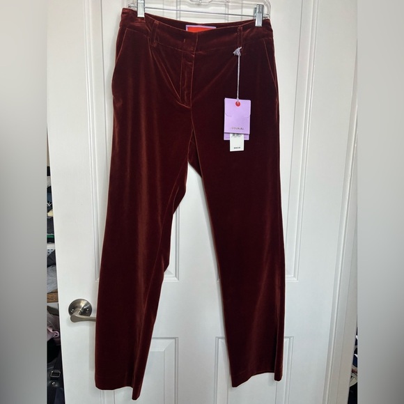 LA DoubleJ Pants - NWT LA DoubleJ Rich Coat 24-7 Velvet Solid Pants in Terracotta size S